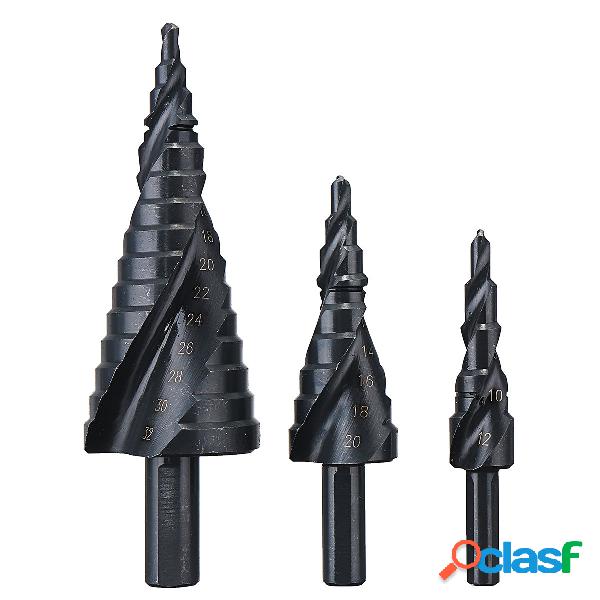 3 pcs 4-12 / 20 / 32mm HSS Passo Broca Set TiAlN Revestido