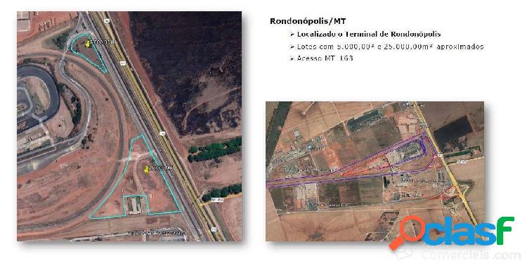 Lotes entre 5.000 m² e 70.000 m² em Rondonópolis - MT -