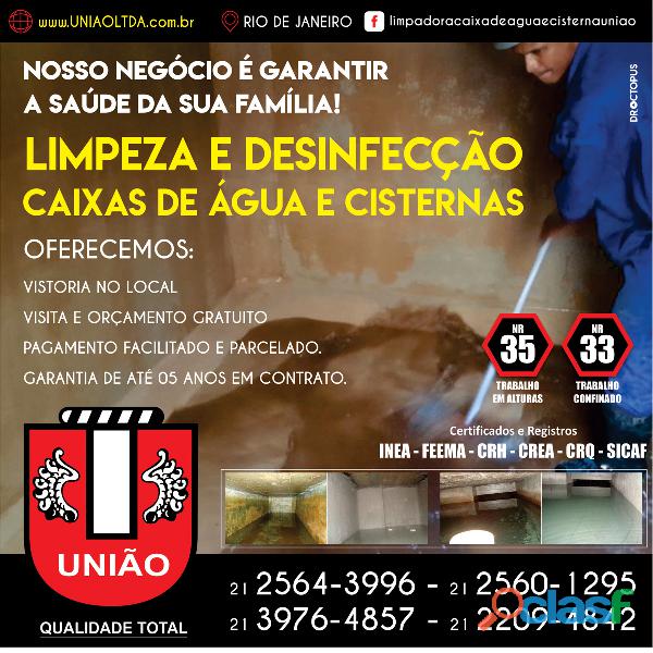 Desinfecção de Caixa D'água na região Benfica