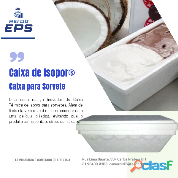 Caixa de Isopor com refil para Gelato