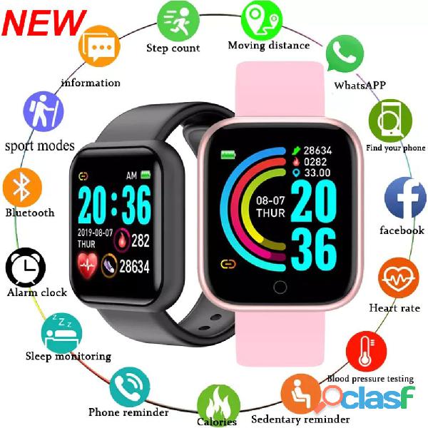 Y68 Smart Watch Frequência Cardíaca Pressão Arterial