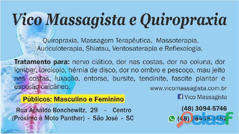 Vico Massagista e Quiropraxia, centro, São José SC,