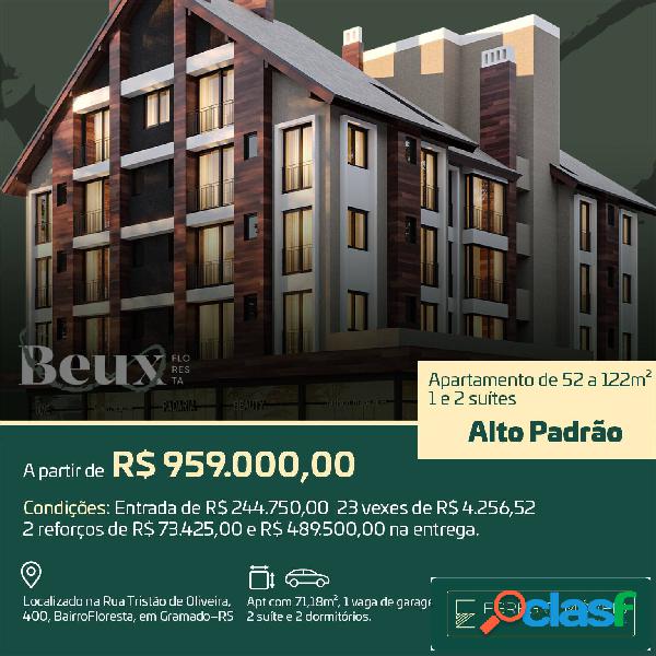 Apartamentos de 2 dormitórios com 2 suítes em Gramado (RS)