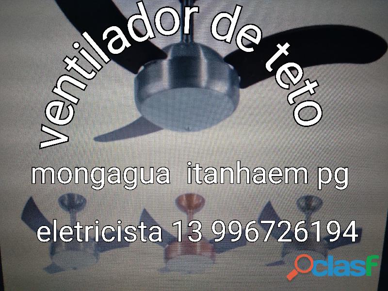VENTILADOR DE TETO INSTALAÇÃO ELETRICISTA 13 996726194