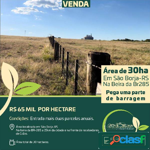 Área de 30 hectares em São Borja-RS
