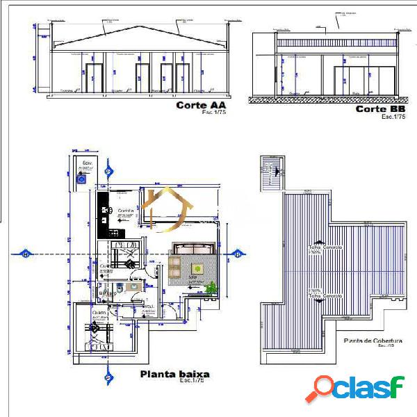 CASA COM 2 QUARTOS COM COZINHA E SALA SEPARADAS