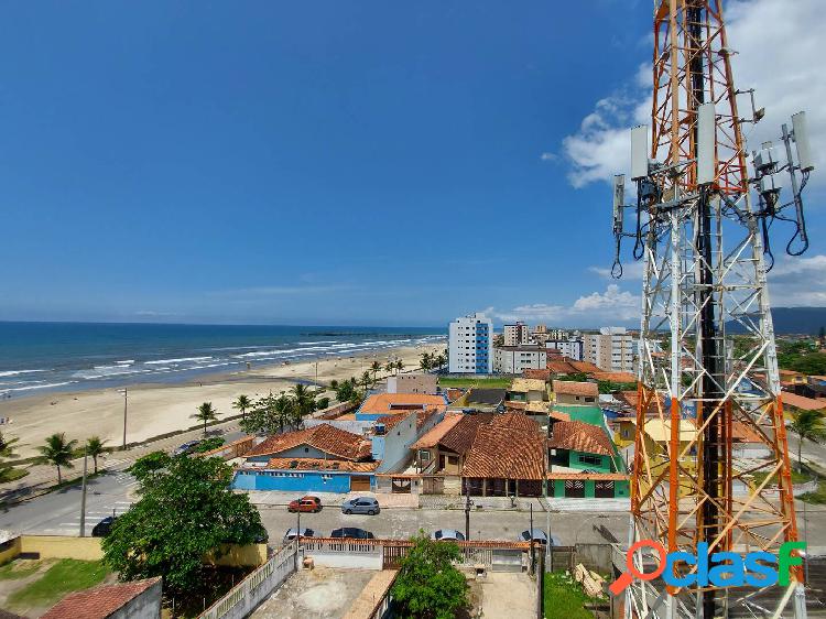 Apartamento amplo 1 dorm - sacada vista mar - 50m da praia