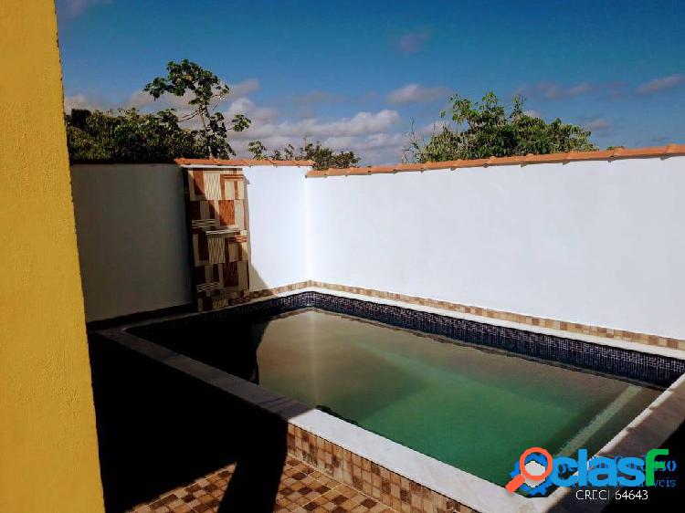 CASA NOVA-2QUARTOS-SUÍTE-ARQUITETURA MODERNA-PISCINA-LADO