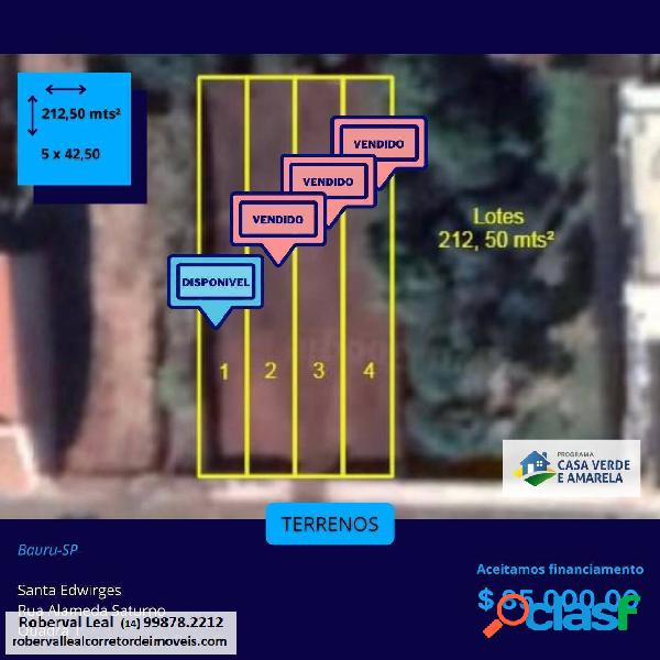 2 lotes com 210,00m² no Santa Edwiges