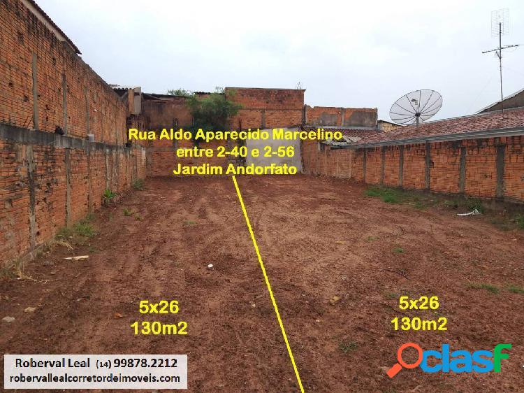 2 meio lotes de 130m² no Jardim Andorfato