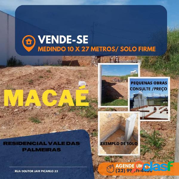 Lote, 270m², à venda em Macaé, Lagoa