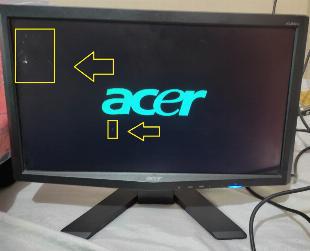 Monitor Acer 18 polegadas VGA e DVI - Detalhe na tela