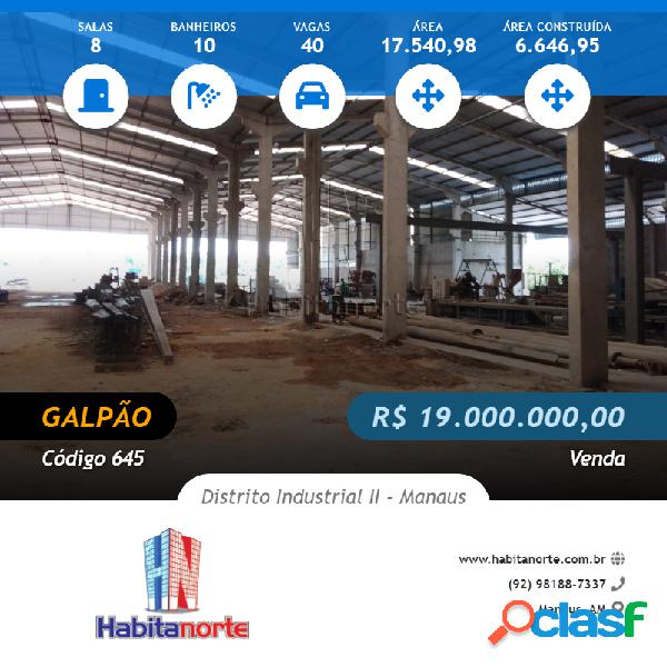 GALPÃO 6.646,95M² PARA VENDA NO DISTRITO INDUSTRIAL