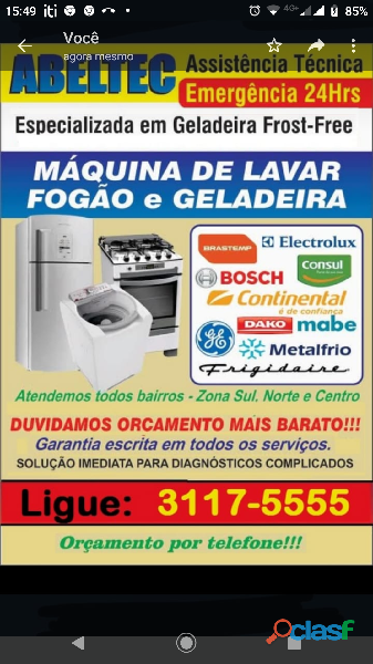 Conserto 24hs Geladeira, Fogão e Máquina Lavar