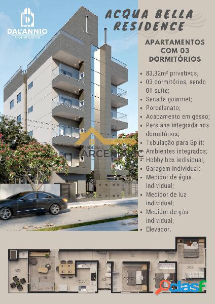 Apartamento novo à venda com 3 dormitórios, sendo 1 suíte