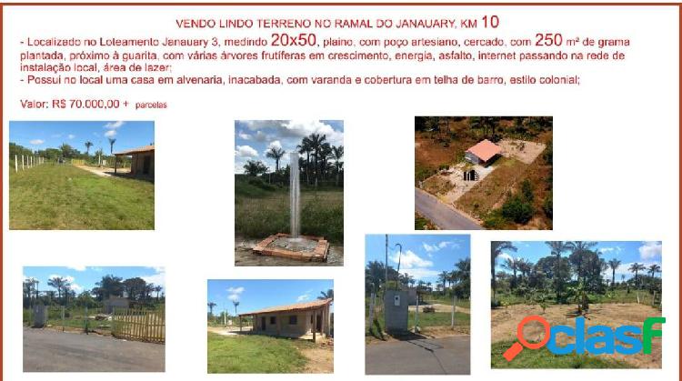Venda terreno Loteamento January - Km 10 - R$ 70 mil +