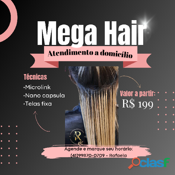 Mega Hair atendimento a domicílio Curitiba