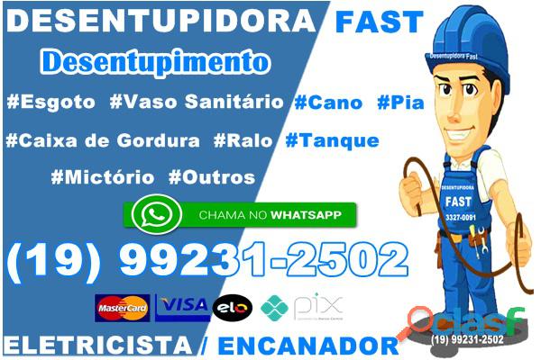 Fast Desentupidora em Campinas 19 99231 2502 Desentupidora