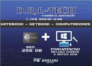 Ssd 256 gb + formatação