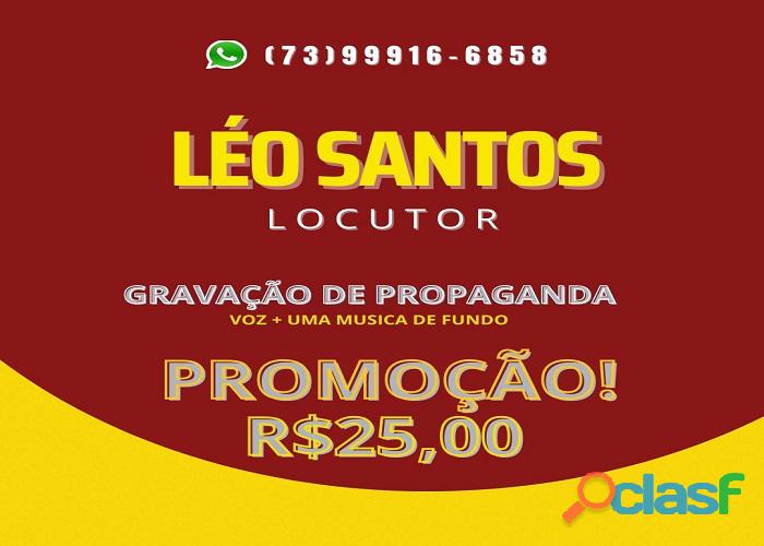 Maceió, Locutor Léo Santos Gravando Agora Spots Vinhetas