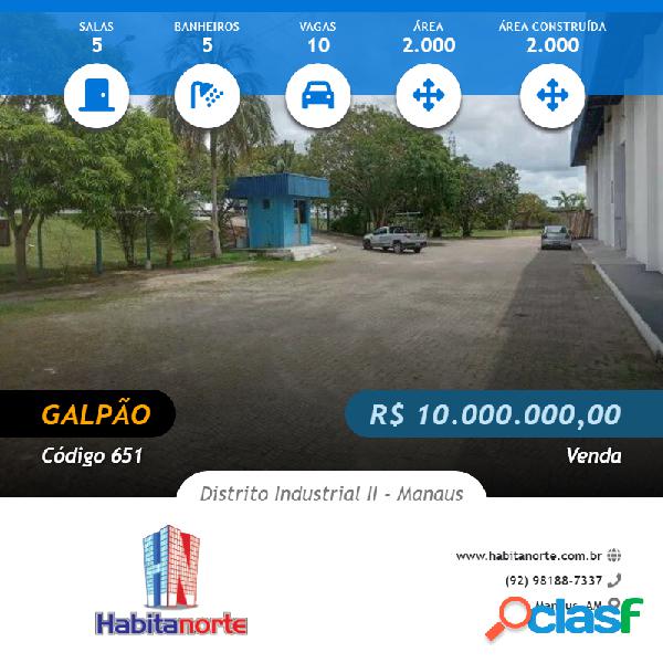 GALPÃO 2.000M² PARA VENDA NO DISTRITO INDUSTRIAL 2