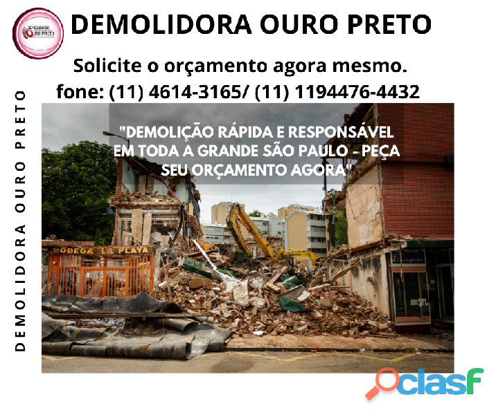 Demolição em Geral na Grande São Paulo