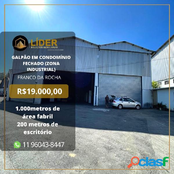 Galpão, 1000m², para locação - Ipês (Polvilho) -