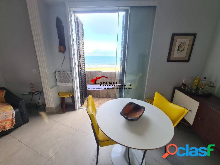 Apartamento 1 dormitório mobiliado vista mar com sacada