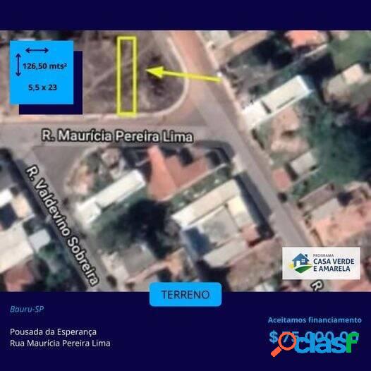 Terreno com 126,50m² no Pousada da Esperança