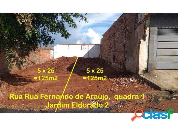 Terreno plano no Jardim Eldorado com 125m²
