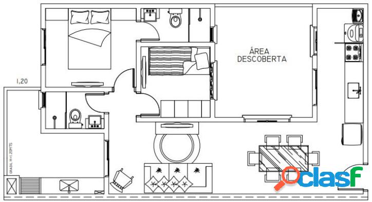 Apartamento com 2 dormitórios à venda, 63 m² - Vila