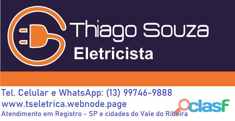 Eletricista 24 horas em Registro SP. Thiago Souza