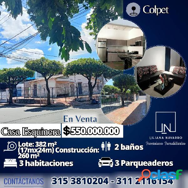 CASA ESQUINERA CON AMPLIO PARQUEADERO PARA NEGOCIO EN COLPET