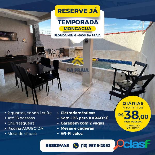 CASA DISPONÍVEL PARA TEMPORADA - RESERVE JÁ!