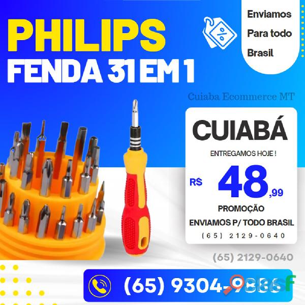 Ferramenta Kit Fenda Chave Philips Toque 31em 1 Completo