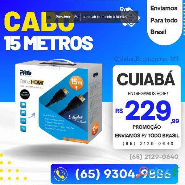 Cabo Hdmi Macho x Macho 2.0 3D 4K 19 Pinos 15 Metros