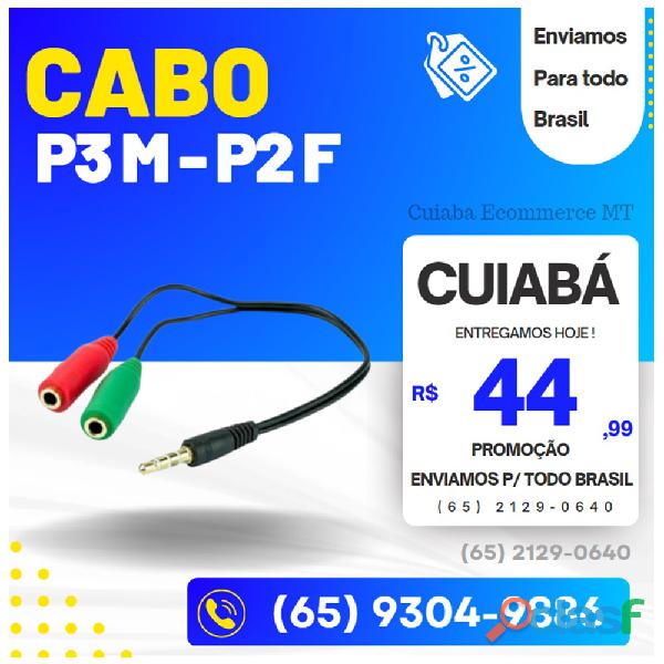 Cabo P3 Macho + 2 P2 Fêmea 20Cm