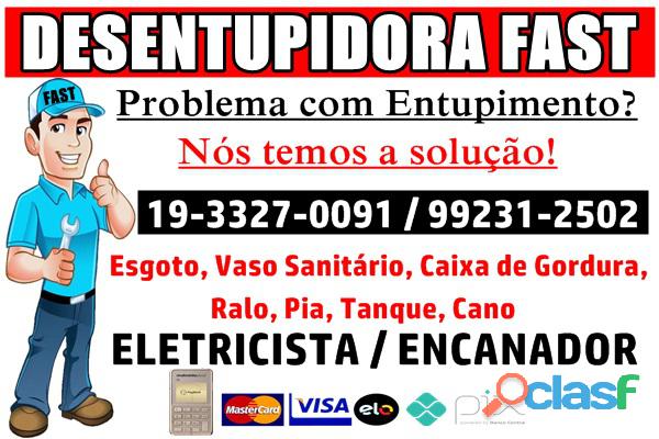 Desentupidora com hidrojateamento em Campinas 19 992312502