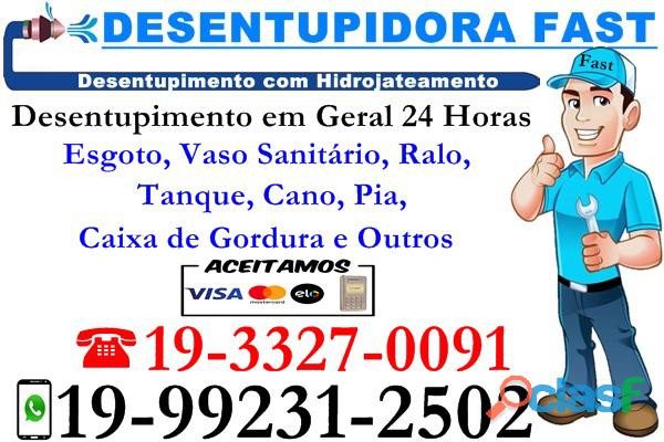 Desentupidora no Parque Tropical em Campinas 19 992312502