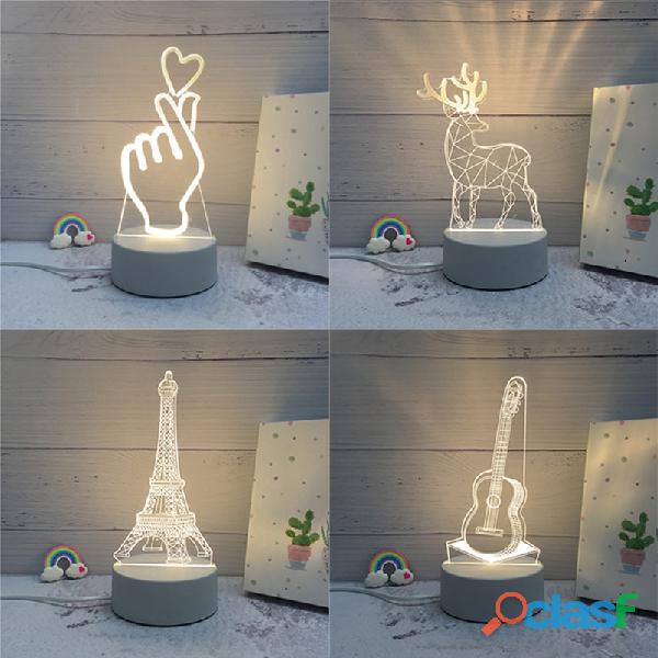 Luminária de Mesa de LED 3D Criativa / Luz Noturna