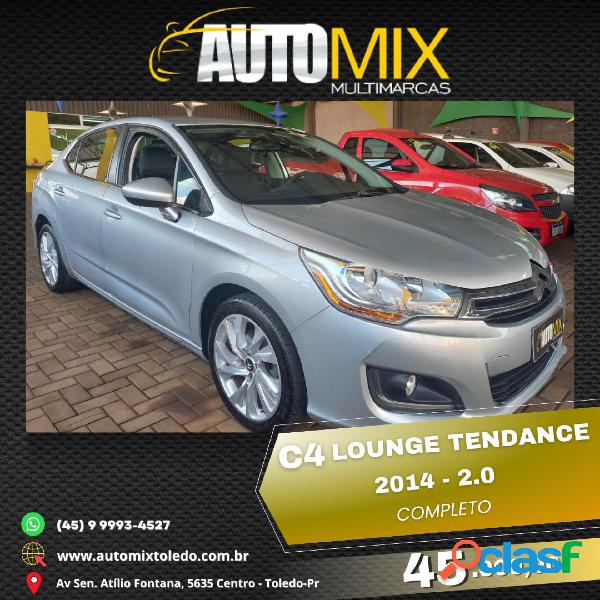 CITROEN C4 LOUNGE TENDANCE 2.0 FLEX 4P MEC. PRATA 2014 2.0