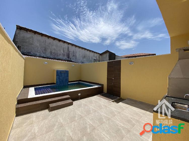 Casa com piscina, por R$ 389.000 no Balneário Gaivota -