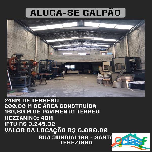 Galpão Locação R$6.000,00 - Bairro Santa Terezinha -