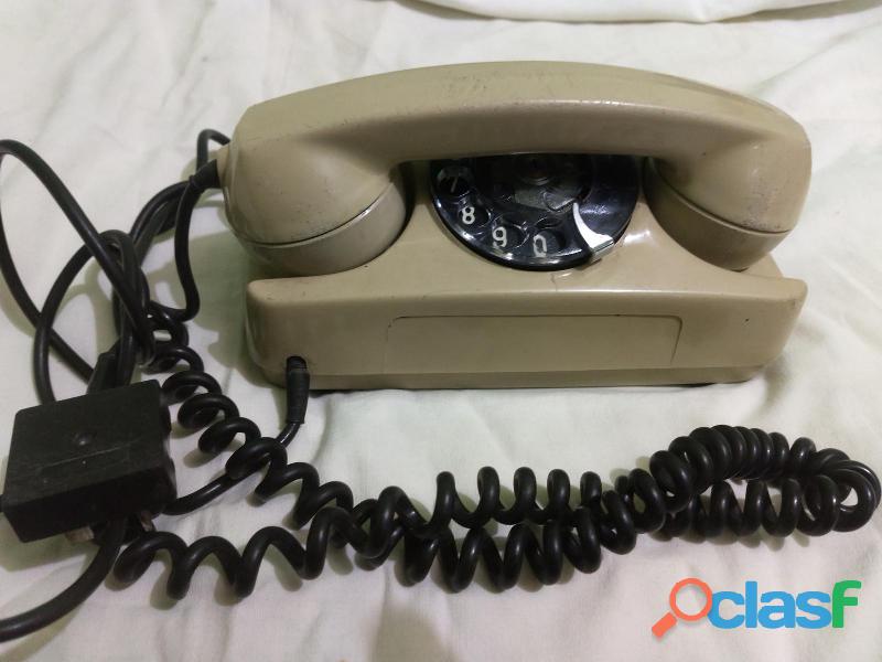 Antigo Telefone De Disco branco telemic funcionando