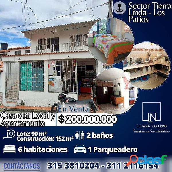 CASA ESQUINERA COMODA EN LOS PATIOS PARA LA VENTA
