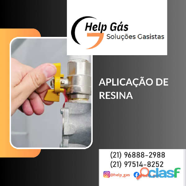 Aplicação de resina em tubulação de gás