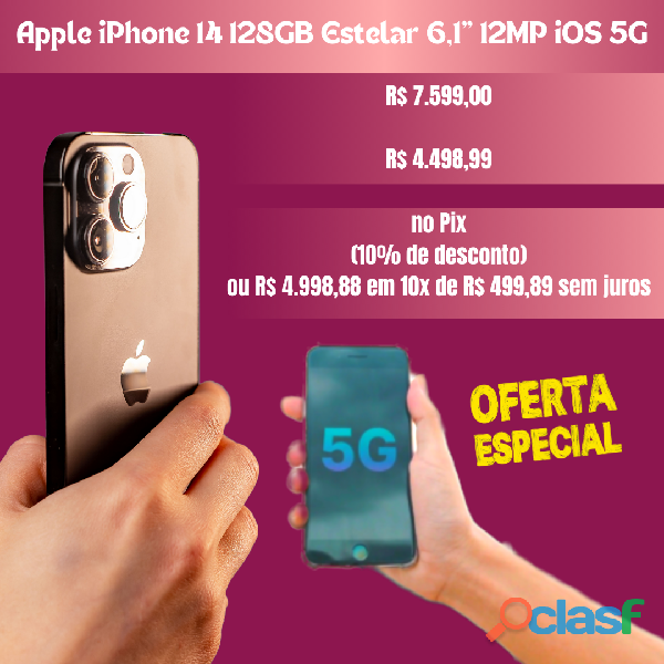 Apple iPhone 14 128GB Estelar 6,1” 12MP iOS 5G