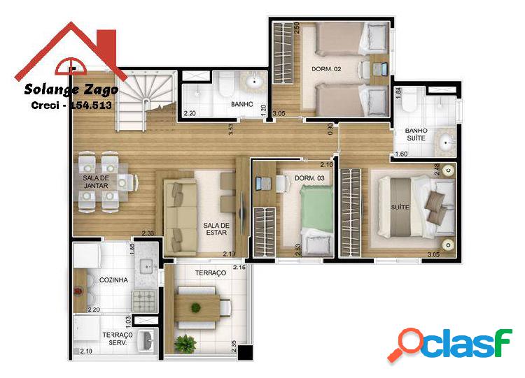 Duplex - 3 Dorms - 136 m² - Condomínio Fatto Unique