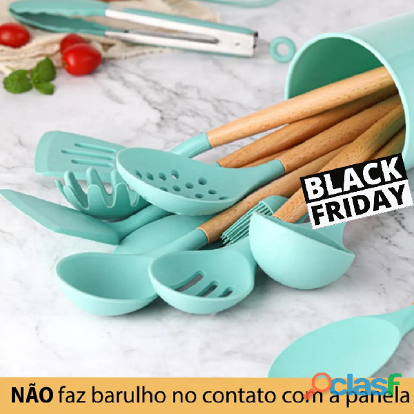 Jogo Kit Com 12 Peças Utensílios De Cozinha