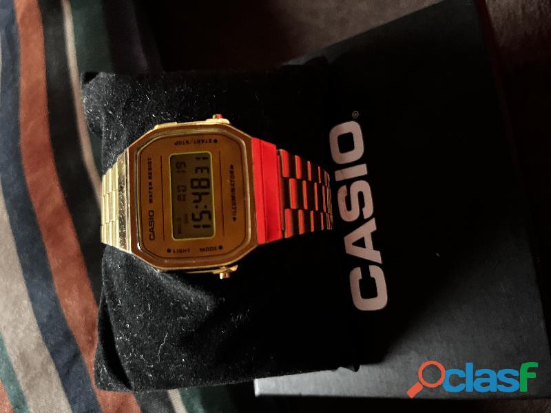 Relógio Casio unissex dourado vintage